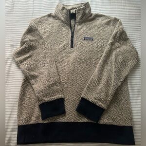 Patagonia Beige Quarter Zip with Navy Detail